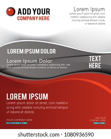 Magazine or brochure, vector design smooth wave curve lines and circles. Abstract background.