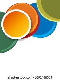 Magazine or brochure, vector design smooth wave curve lines and circles. Abstract background.