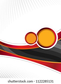 Magazine or brochure, vector design smooth wave curve lines and circles. Abstract background.