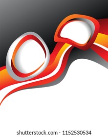 Magazine or brochure, vector design smooth wave curve lines and circles. Abstract background.