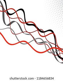 Magazine or brochure, vector design smooth wave curve lines and circles. Abstract background.