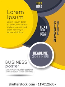 Magazine or brochure, vector design smooth wave curve lines and circles. Abstract background.