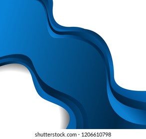 Magazine or brochure, vector design smooth wave curve lines and circles. Abstract background.