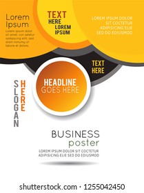 Magazine or brochure, vector design smooth wave curve lines and circles. Abstract background.