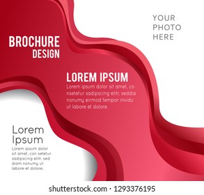 Magazine or brochure, vector design smooth wave curve lines and circles. Abstract background.