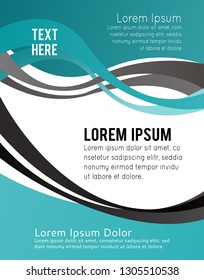 Magazine or brochure, vector design smooth wave curve lines and circles. Abstract background.