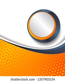 Magazine or brochure, vector design smooth wave curve lines and circles. Abstract background.