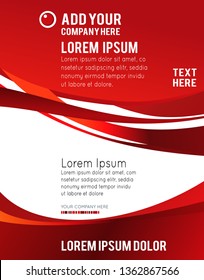 Magazine or brochure, vector design smooth wave curve lines and circles. Abstract background.