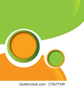 Magazine or brochure, vector design smooth wave curve lines and circles. Abstract background.