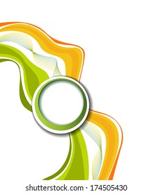 Magazine or brochure, vector design smooth wave curve lines and circles. Abstract background.