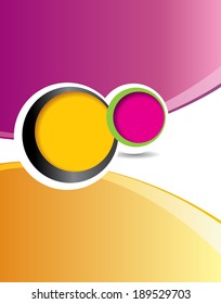 Magazine or brochure, vector design smooth wave curve lines and circles. Abstract background.
