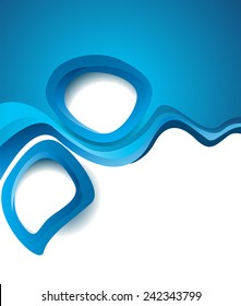 Magazine or brochure, vector design smooth wave curve lines and circles. Abstract background.