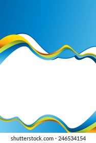 Magazine or brochure, vector design smooth wave curve lines and circles. Abstract background.