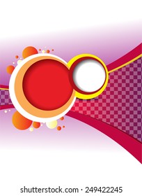Magazine or brochure, vector design smooth wave curve lines and circles. Abstract background.