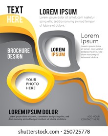 Magazine or brochure, vector design smooth wave curve lines and circles. Abstract background.