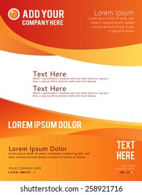 Magazine or brochure, vector design smooth wave curve lines and circles. Abstract background.