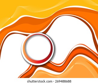 Magazine or brochure, vector design smooth wave curve lines and circles. Abstract background.