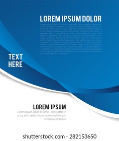 Magazine or brochure, vector design smooth wave curve lines and circles. Abstract background.