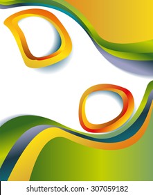 Magazine or brochure, vector design smooth wave curve lines and circles. Abstract background.