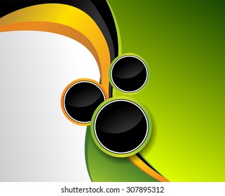 Magazine or brochure, vector design smooth wave curve lines and circles. Abstract background.