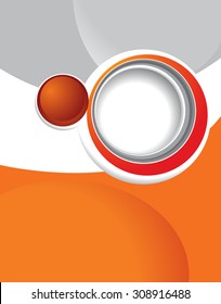 Magazine or brochure, vector design smooth wave curve lines and circles. Abstract background.
