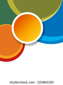 Magazine or brochure, vector design smooth wave curve lines and circles. Abstract background.