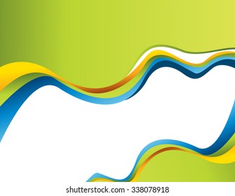 Magazine or brochure, vector design smooth wave curve lines and circles. Abstract background.