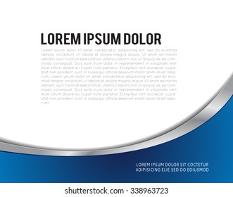 Magazine or brochure, vector design smooth wave curve lines and circles. Abstract background.