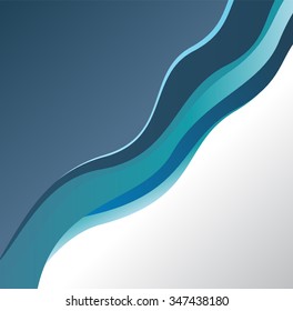 Magazine or brochure, vector design smooth wave curve lines and circles. Abstract background.