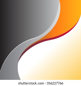 Magazine or brochure, vector design smooth wave curve lines and circles. Abstract background.