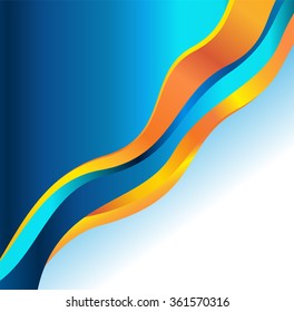Magazine or brochure, vector design smooth wave curve lines and circles. Abstract background.