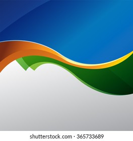Magazine or brochure, vector design smooth wave curve lines and circles. Abstract color background.