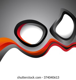 Magazine or brochure, vector design smooth wave curve lines and circles. Abstract background.