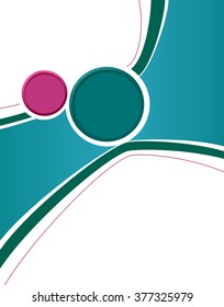 Magazine or brochure, vector design smooth wave curve lines and circles. Abstract background.