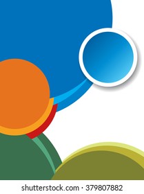 Magazine or brochure, vector design smooth wave curve lines and circles. Abstract background.