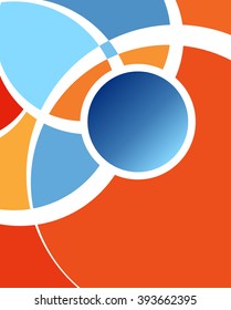 Magazine or brochure, vector design smooth wave curve lines and circles. Abstract background.