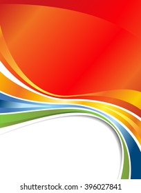 Magazine or brochure, vector design smooth wave curve lines and circles. Abstract background.