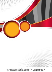 Magazine or brochure, vector design smooth wave curve lines and circles. Abstract background.