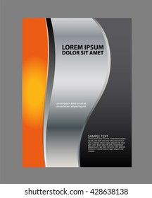 Magazine or brochure, vector design smooth wave curve lines and circles. Abstract background.
