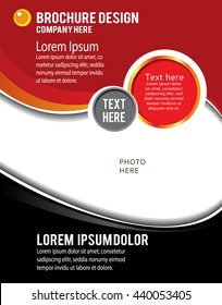 Magazine or brochure, vector design smooth wave curve lines and circles. Abstract background.