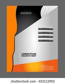 Magazine or brochure, vector design smooth wave curve lines and circles. Abstract background.
