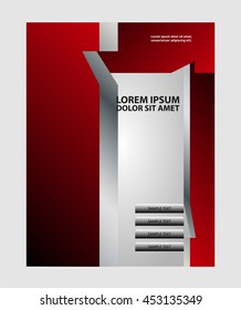 Magazine or brochure, vector design smooth wave curve lines and circles. Abstract background.
