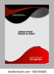 Magazine or brochure, vector design smooth wave curve lines and circles. Abstract background.
