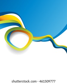 Magazine or brochure, vector design smooth wave curve lines and circles. Abstract background.