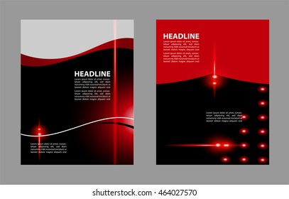 Magazine or brochure, vector design smooth wave curve lines and circles. Abstract background.
