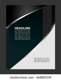 Magazine or brochure, vector design smooth wave curve lines and circles. Abstract background.
