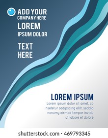 Magazine or brochure, vector design smooth wave curve lines and circles. Abstract background.