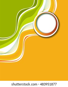 Magazine or brochure, vector design smooth wave curve lines and circles. Abstract background.