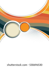 Magazine or brochure, vector design smooth wave curve lines and circles. Abstract background.