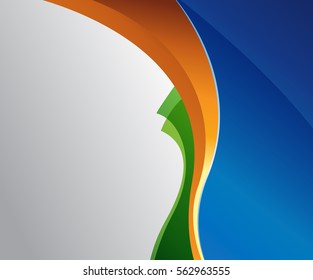 Magazine or brochure, vector design smooth wave curve lines and circles. Abstract color background.
